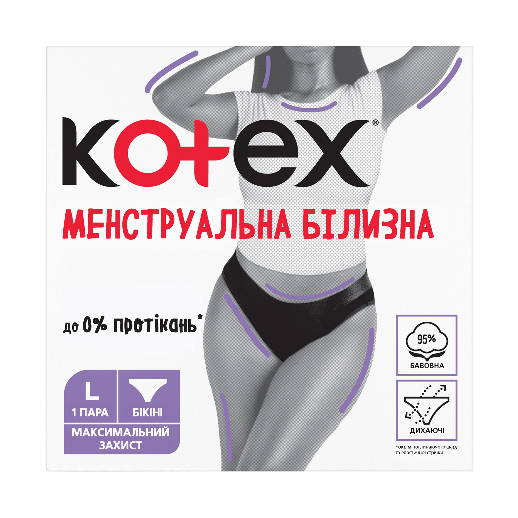 Менструальна білизна Kotex розмір L, 1 шт